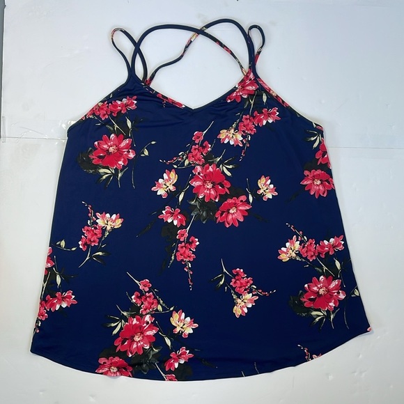 Papermoon Women’s Navy Floral Tank Top 1X - Picture 7 of 9